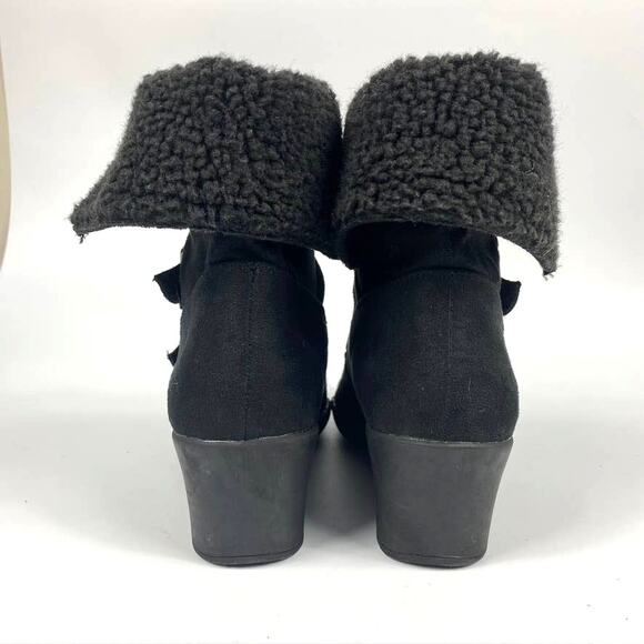 Women's A2 By Aerosoles Music Women's Sherpa Lined Cuffed Wedge Ankle Boots 8.5 - Picture 4 of 8
